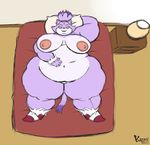  anthro areola bed big_breasts blaze_the_cat breasts cat feline female fur hair huge_breasts kazecat looking_at_viewer lying mammal morbidly_obese nipples obese on_back overweight purple_fur sega solo sonic_(series) video_games yellow_eyes 