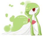  2012 ambiguous_gender anthro blush clothed clothing darkrobin gardevoir green_hair hair humanoid nintendo pok&eacute;mon red_eyes solo video_games white_body 