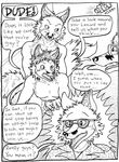  2014 anal animal_genitalia anthro balls canine comic duo erection fox fur gay knot male mammal open_mouth penetration penis sex teeth triadfox 