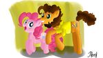  brown_hair cheese_sandwich_(mlp) cutie_mark duo earth_pony equine female friendship_is_magic hair horse jbond male mammal my_little_pony pink_hair pinkie_pie_(mlp) pony 