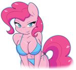  2014 ambris anthro anthrofied big_breasts bikini blue_eyes breasts cleavage clothed clothing earth_pony equine female friendship_is_magic fur hair hi_res horse looking_at_viewer mammal my_little_pony navel pink_fur pink_hair pinkie_pie_(mlp) plain_background pony smile solo swimsuit white_background 