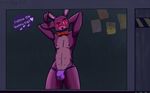  &lt;3 2014 abs animatronic anthro bonnie_(fnaf) bow_tie bulge clothing dripping english_text fishy-pony five_nights_at_freddy&#039;s lagomorph machine male mammal mechanical panties pose precum presenting rabbit red_eyes robot smile solo text underwear 