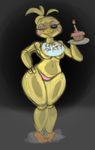  animatronic anthro avian bigger_version_at_the_source bird blush chicken cleavage clothed clothing cupcake datbritishmexican female five_nights_at_freddy&#039;s five_nights_at_freddy&#039;s_2 food machine mechanical one_eye_closed panties robot solo toy_chica_(fnaf) underwear voluptuous wink 