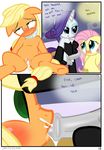  2014 animal_genitalia applejack_(mlp) blonde_hair blush clitoris comic cum cum_in_ass cum_in_mouth cum_in_pussy cum_inside cum_leaking cum_string cutie_mark dialogue dickgirl dickgirl_on_female drooling edit english_text equine fellatio female feral fluttershy_(mlp) freckles friendship_is_magic fucked_silly fur green_eyes group hair hisexpliciteditor horn horse horsecock intersex intersex_on_female lesbian licking licking_lips mammal my_little_pony oral orange_fur penetration penis pink_hair pony purple_hair pussy pussy_juice pyruvate rarity_(mlp) saliva sex sitting spread_legs spreading text tongue tongue_out unicorn white_fur yellow_fur 