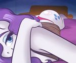  2014 anthro anthrofied anz blue_eyes butt clothed clothing cutie_mark equine eyelashes eyeshadow female friendship_is_magic hair horse inside long_hair looking_at_viewer lying makeup mammal my_little_pony panties pony purple_hair rarity_(mlp) selfie skimpy sofa solo underwear white_body 