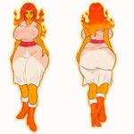  adventure_time big_breasts big_butt boots breasts butt elemental female fire fire_elemental flame_princess gem hair high_heeled_boots high_heels humanoid jay_marvel looking_at_viewer open_mouth orange_hair orange_skin presenting presenting_hindquarters red_eyes solo voluptuous wide_hips 