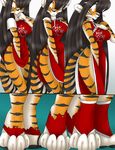  aakashi dress feline female gender_transformation hair mammal tiger transformation wide_hips 