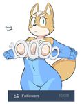  acstlu anthro areola big_breasts breasts canine clothing convenient_censorship crossgender english_text female flashing fox fox_mccloud mammal nintendo partially_clothed solo star_fox text tumblr video_games wide_hips zero_suit_fox 