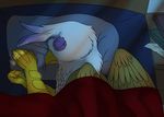  2014 avian backlash91 book english_text female feral friendship_is_magic gilda_(mlp) glowing gryphon lying my_little_pony nightstand pillow ring sleeping solo text 