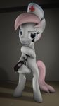  2014 3d animal_genitalia balls bipedal dickgirl earth_pony equine feral flaccid friendship_is_magic fruitymilk horse horsecock intersex looking_at_viewer mammal my_little_pony nurse_redheart_(mlp) penis pony precum smile solo 