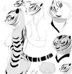  anthro black_nose breasts butt cat clothing crying feline female kung_fu_panda mammal master_tigress nipples nude side_boob standing sunibee tiger 
