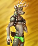  anthro antlers bulge cervine clothing deer horn male mammal solo underwear vallhund 