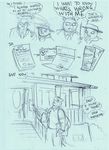  anthro avian bird comic distressedegg english_text female hat house letter male necktie outside owl sketch testament text umbrella 