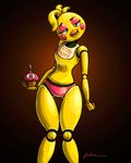  animated animatronic avian bib bird blue_eyes blush chicken cupcake_(fnaf) english_text female five_nights_at_freddy&#039;s five_nights_at_freddy&#039;s_2 furboz looking_at_viewer machine mechanical nightmare_fuel robot solo text thick_thighs toy_chica_(fnaf) yellow_eyes 