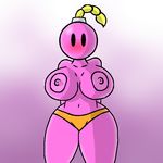  big_breasts bombette breasts clothed clothing female looking_at_viewer nintendo nipples paper_mario solo thenewsirserial topless underwear video_games 