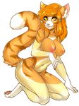  alpha_channel breasts cat feline female kneeling mammal nude plain_background solo transparent_background xenthyl 