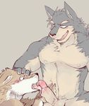  anthro canine duo gay ginnosuke male mammal oral penis sex wolf 