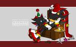  anthro candle chao chest_tuft christmas duo eyes_closed fake_mustache fur hat hedgehog holidays male mammal official_art sega shadow_the_hedgehog sitting sleeping sonic_(series) sonic_channel tuft unknown_artist wallpaper 