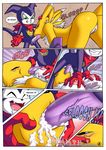  anthro arabatos bandai breast_grab breasts comic cum cum_in_mouth cum_inside digimon drooling duo fellatio female impmon male oral penis pussy renamon reptile saliva scalie sex straight vaginal video_games 