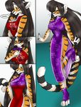  aakashi breasts dress feline female gender_transformation mammal tiger transformation 