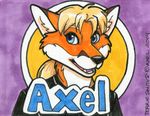  2014 anthro badge canine fox male mammal marker_(artwork) mixed_media pen_(artwork) solo terrie_smith traditional_media_(artwork) 