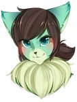  alpha_channel anthro blue_eyes blush brown_hair cat feline female fluff hair headshot_portrait mammal neck_fluff omgprod plain_background portrait smile transparent_background 