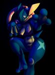  2014 amphibian anthro areola big_breasts black_background breasts elpatrixf female greninja hi_res looking_at_viewer nintendo nipples non-mammal_breasts nude plain_background pok&eacute;mon pussy solo tongue video_games webbed_feet webbed_hands 