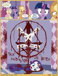  applejack_(mlp) blood death equine female fluttershy_(mlp) friendship_is_magic gore grotesque_death horn horse j5a4 mammal my_little_pony pegasus rarity_(mlp) tears twilight_sparkle_(mlp) unicorn wings 