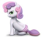  2014 clothing equine female feral friendship_is_magic green_eyes hair horn looking_at_viewer mammal my_little_pony panties plain_background smile solo sweetie_belle_(mlp) two_tone_hair underwear unicorn white_background young zippysqrl 