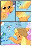  anus applejack_(mlp) blush clitoris close-up comic cowboy_hat dialogue edit english_text equine female feral freckles friendship_is_magic green_eyes hair hat hi_res hisexpliciteditor horse lesbian mammal multicolored_hair my_little_pony pegasus pony pussy pyruvate rainbow_dash_(mlp) sex_toy spa spread_legs spreading text vibrator wing_boner wings 