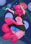  2014 anthro anthrofied butt clothing cutie_mark dancing earth_pony equine female friendship_is_magic hair horse mammal my_little_pony pinkie_pie_(mlp) pony purple_hair rear_view sanders skirt solo upskirt 