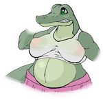  alpha_channel belly breasts crocodile female kaivolate navel nipples overweight plain_background raptorkou reptile scalie solo transparent_background 