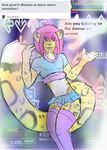  anthro bieesha blouse cheetah clothing crossdressing dance_dance_revolution feline garter_belt girly hair legwear makarimorph male mammal purple_hair skirt solo stockings thong tumblr 