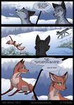  &lt;3 2014 black_fur black_nose blush canine comic dialogue english_text female feral fox fur green_eyes group heat hi_res in_heat keki lying male mammal on_back outside rukifox silver silver_(rukifox) sniffing snow text tongue tongue_out winter 