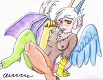  anthro blush crossgender discord_(mlp) draconequus female food friendship_is_magic ice_cream looking_at_viewer my_little_pony navel nipples nude pussy red_eyes solo the1king tongue tongue_out wings 