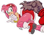  amy_rose anatomically_correct anatomically_correct_penis butt echidna female gloves green_eyes hairband hedgehog josemalvado knuckles_the_echidna male mammal monotreme penis pussy sega skirt sonic_(series) thick_thighs upskirt 