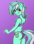  2014 anthro anthrofied bra clothing cutie_mark equine female friendship_is_magic green_hair hair horn latecustomer looking_at_viewer looking_back lyra_heartstrings_(mlp) mammal my_little_pony panties solo two_tone_hair underwear unicorn white_hair yellow_eyes 