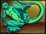  anal anal_fingering anthro anus codelizard female fingering green_skin muscles muscular_female nikkyvix pussy pussy_juice raised_leg scalie solo yellow_eyes 