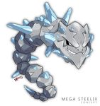  english_text fak&eacute;mon male mega_evolution nintendo plain_background pok&eacute;mon red_eyes solo steelix text tomycase video_games white_background 