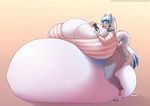  animal_ears anklet anthro belly big_belly big_breasts blue_eyes breasts female huge_breasts hyper hyper_belly hyper_breasts hyper_pregnancy mess1ah open_mouth pregnant schrodinger1 solo tools wrench 