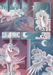  2014 comic curtains cutie_mark equine falleninthedark female feral friendship_is_magic horn mammal my_little_pony night princess_celestia_(mlp) princess_luna_(mlp) purple_eyes sleeping star stepandy winged_unicorn wings 