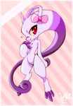  &lt;3 bow cute female mega_evolution mega_mewtwo_y mewtwo nintendo pok&eacute;mon red_eyes solo unknown_artist video_games 