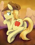  braeburn_(mlp) butt echorelic equine feral friendship_is_magic green_eyes hat horse male mammal my_little_pony solo 