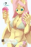  abs anthro anthrofied beach bikini bra breasts broke-pegasus clothing equine female fluttershy_(mlp) food friendship_is_magic hair ice_cream mammal melting my_little_pony navel outside panties pegasus seaside seductive solo suggestive swimsuit underwear wings 