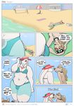  alan beach bikini bulge butt clothed clothing cloud comic couple crossdressing dialogue duo_focus english_text ethan gay group hat kissing lagomorph lying male mammal meerkat mongoose moobs on_back outside overweight rabbit ritts seaside skinny sky swimsuit text thick_thighs 