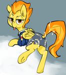  2014 cum equine female feral friendship_is_magic fur hair looking_at_viewer mammal mcsweezy my_little_pony orange_hair pegasus solo spitfire_(mlp) tongue tongue_out two_tone_hair wings wonderbolts_(mlp) yellow_fur 