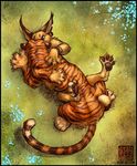  2014 ambiguous_gender duo feline feral fur keovi lying mammal missionary_position on_back sex stripes tiger 