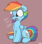  2014 blue_fur chuckybb cute cutie_mark equine female feral friendship_is_magic fur hair mammal mistydash multicolored_hair my_little_pony open_mouth pegasus rainbow_dash_(mlp) rainbow_hair solo wings 