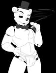  anthro bear bow_tie briefs bulge cigar clothing five_nights_at_freddy&#039;s freddy_(fnaf) hat male mammal munks plain_background pose smoke smoking solo standing top_hat underwear 