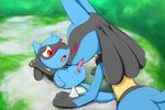  ambiguous_gender anus blush cunnilingus dancingchar duo female legs_up lucario lurker001 lying nintendo open_mouth oral outside pok&eacute;mon pussy riolu sex size_difference spikes sweat tongue tongue_out vaginal video_games young 